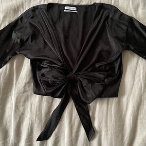 Urban Outfitters silk wrap crop